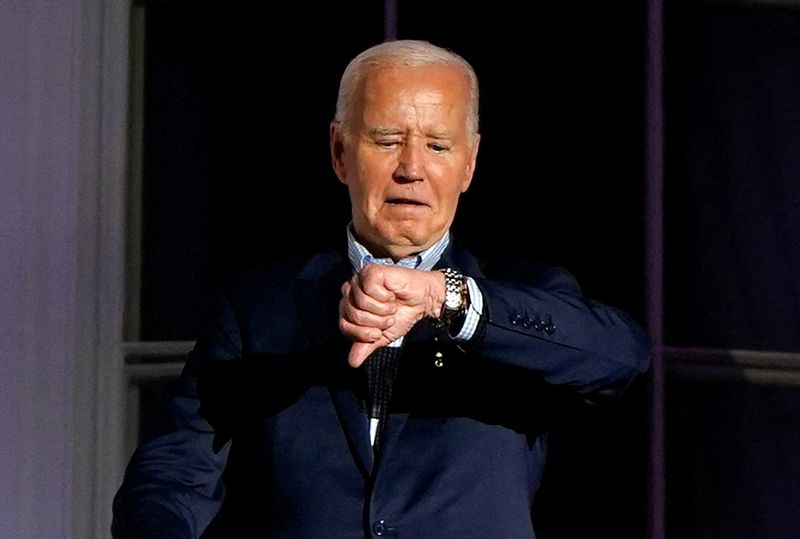 &copy; Reuters. Presidente dos EUA, Joe Biden, durante comemoração do feriado de independência do país na Casa Brancan04/07/2024 REUTERS/Elizabeth Frantz