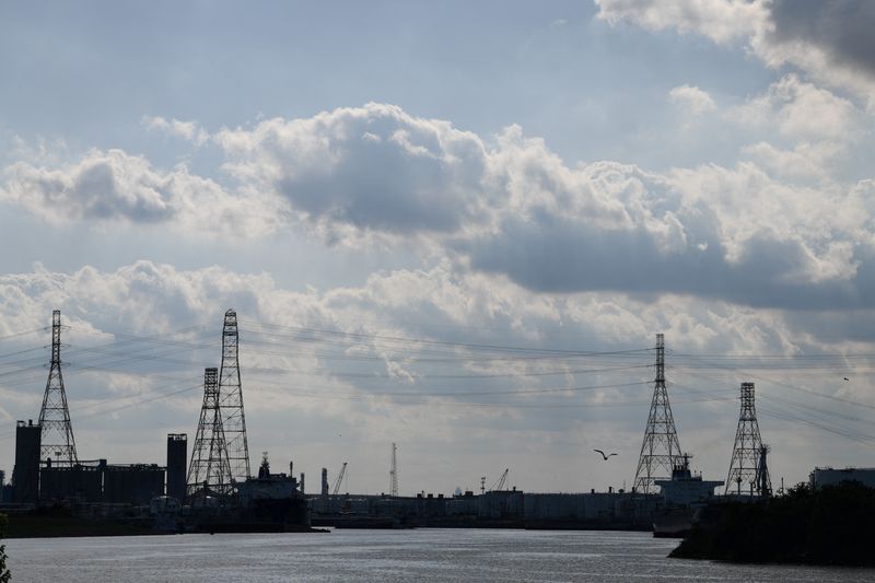 &copy; Reuters. FILE PHOTO: The Houston Ship Channel, part of the Port of Houston, is seen in Pasadena, Texas, U.S., May 5, 2019.  REUTERS/Loren Elliott/File Photo