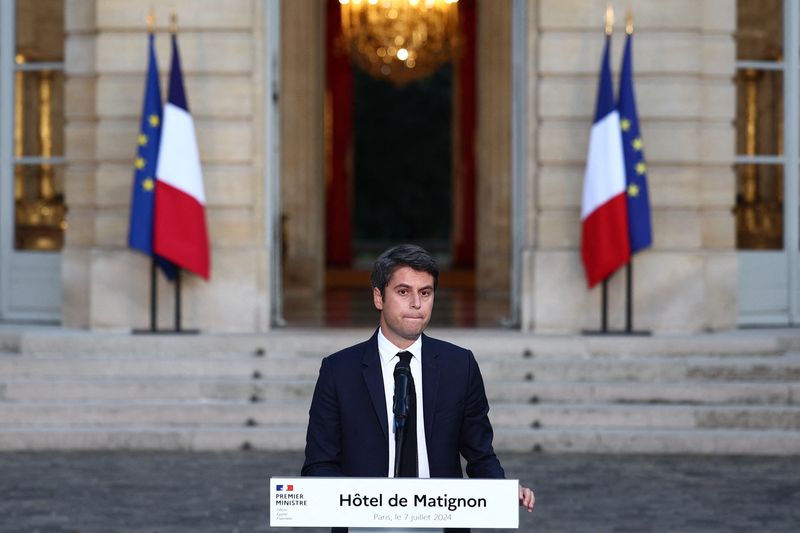 © Reuters. Gabriel Attal, French Prime Minister and French presidential majority group 