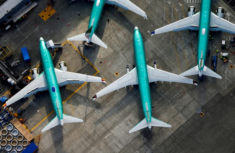 &copy; Reuters. Aeronaves Boeing 737 MAX em fábrica da Boeing em Washington, EUAn21/3/2019 REUTERS/Lindsey Wasson/Arquivo