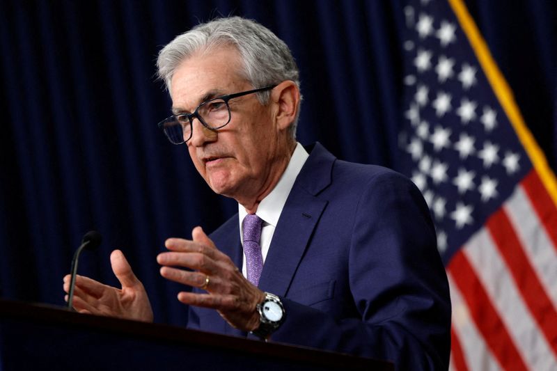 &copy; Reuters. FILE PHOTO: U.S. Federal Reserve Chair Jerome Powell delivers remarks during a press conference following the announcement that the Federal Reserve left interest rates unchanged, in Washington, U.S., June 12, 2024. REUTERS/Evelyn Hockstein/File Photo