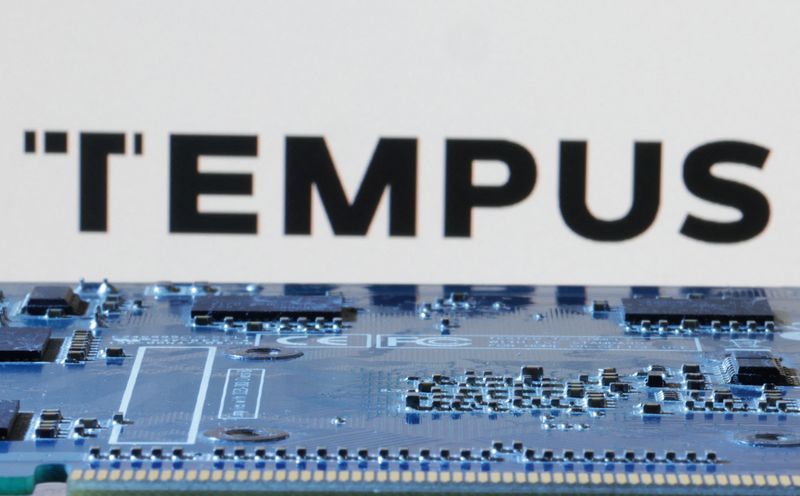 &copy; Reuters. Tempus logo is seen near computer motherboard in this illustration taken January 8, 2024. REUTERS/Dado Ruvic/Illustration/File photo