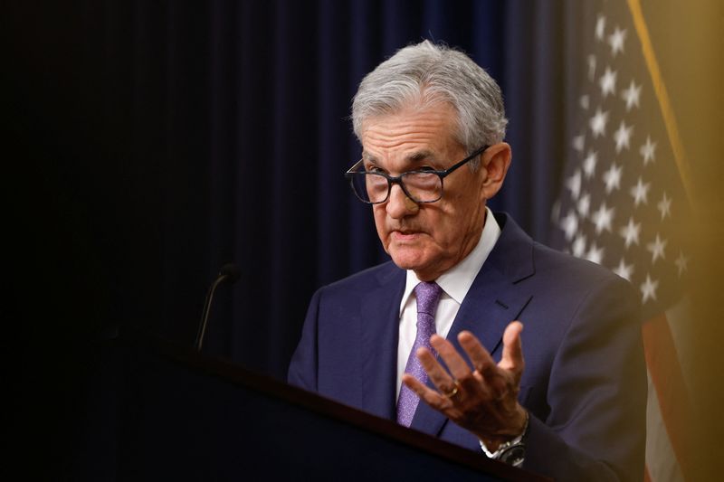 &copy; Reuters. U.S. Federal Reserve Chair Jerome Powell delivers remarks during a press conference following the announcement that the Federal Reserve left interest rates unchanged, in Washington, U.S., June 12, 2024. REUTERS/Evelyn Hockstein/File photo