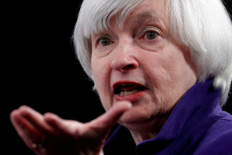 © Reuters. FILE PHOTO: Janet Yellen holds a news conference after a two-day Federal Open Market Committee meeting in Washington, U.S. December 13, 2017.  REUTERS/Jonathan Ernst/File Photo