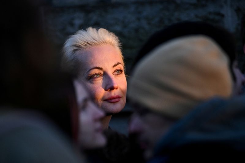 &copy; Reuters. Yulia Navalnaya, viúva do falecido líder político da oposição russa, Alexei Navalnyn17/03/2024nREUTERS/Annegret Hilse