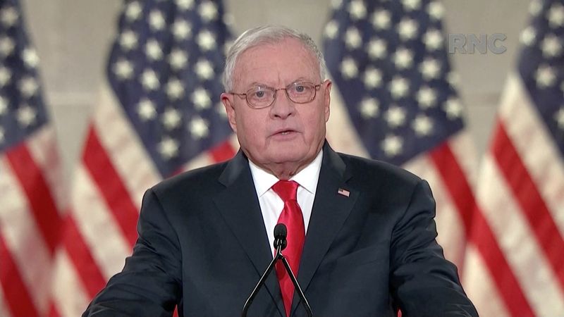 © Reuters. FILE PHOTO: Keith Kellogg, national security adviser to Vice President Mike Pence, speaks during the largely virtual 2020 Republican National Convention broadcast from Washington, U.S. August 26, 2020.   2020 Republican National Convention/Handout via REUTERS/File Photo