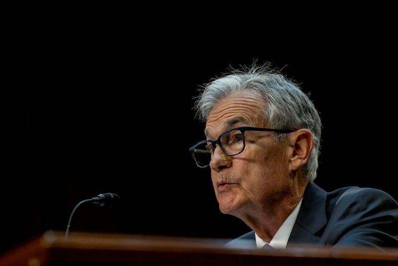 &copy; Reuters. FILE PHOTO: U.S. Federal Reserve Chair Jerome Powell testifies before a Senate Banking, Housing and Urban Affairs Committee hearing on "The Semiannual Monetary Policy Report to the Congress," on Capitol Hill in Washington, U.S., July 9, 2024. REUTERS/Kevi