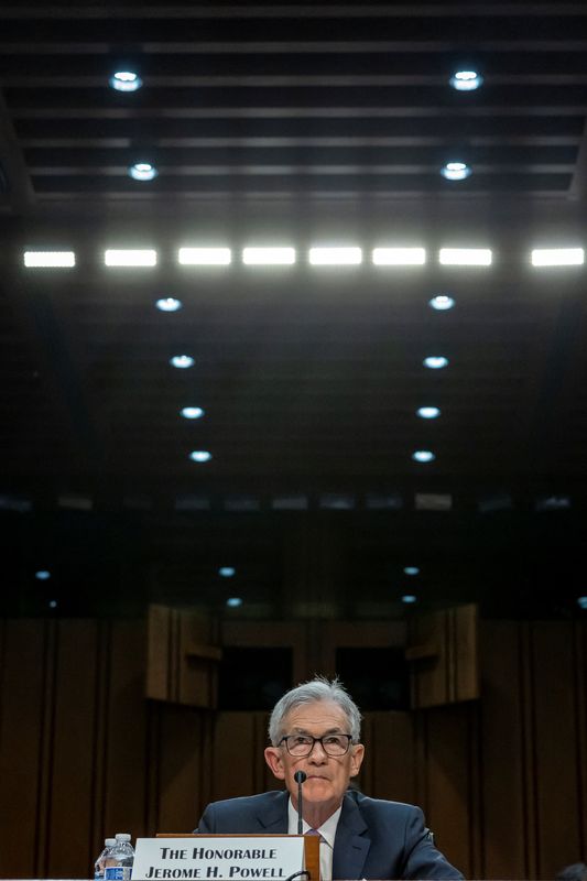 © Reuters. Chair do Fed, Jerome Powell, fala em depoimento ao Congresso em Washington
09/07/2024. REUTERS/Kevin Mohatt
