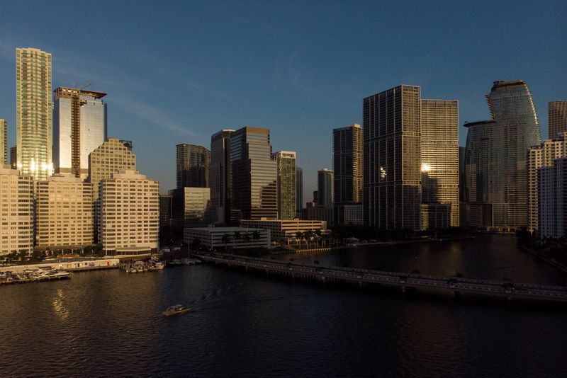 &copy; Reuters. FILE PHOTO: A view of the Brickell neighborhood, known as the financial district, in Miami, Florida, U.S., February 23, 2023. REUTERS/Marco Bello/File Photo