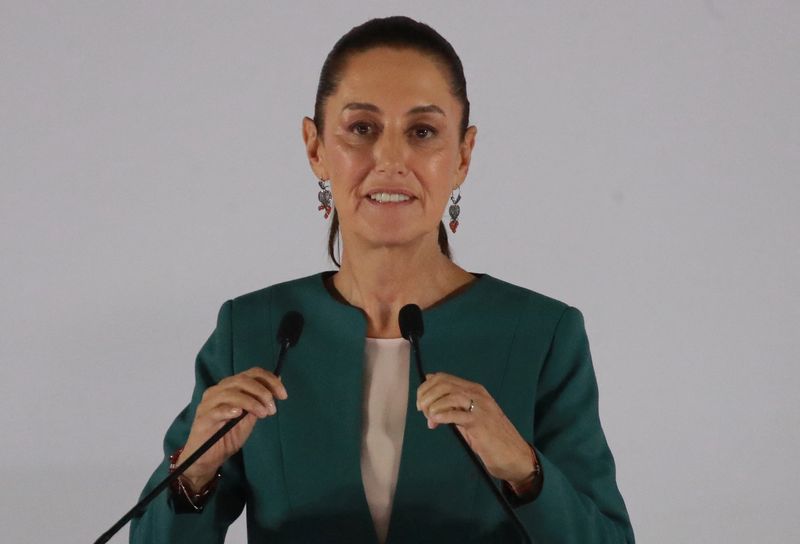 &copy; Reuters. FILE PHOTO: Mexican President-elect Claudia Sheinbaum announces members of her cabinet in Mexico City, Mexico, July 4, 2024. REUTERS/Henry Romero/File Photo