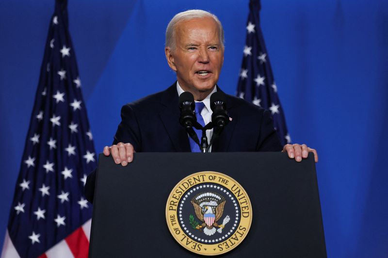 &copy; Reuters. Presidente dos EUA Joe Biden em Washingtonn 11/7/2024   REUTERS/Leah Millis