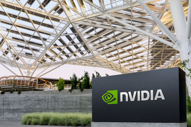 &copy; Reuters. FILE PHOTO: The logo of NVIDIA as seen at its corporate headquarters in Santa Clara, California, in May of 2022. Courtesy NVIDIA/Handout via REUTERS /File Photo