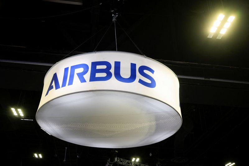 &copy; Reuters. FILE PHOTO: Airbus, Inc. signage is displayed at Special Operations Forces (SOF) Week for defense companies, in Tampa, Florida, U.S., May 7, 2024.  REUTERS/Luke Sharrett/File Photo