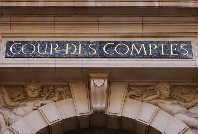 &copy; Reuters. FILE PHOTO: A view shows the main entrance of the French Court of Auditors Cour des Comptes in Paris, France, February 25, 2020. REUTERS/Christian Hartmann/File photo