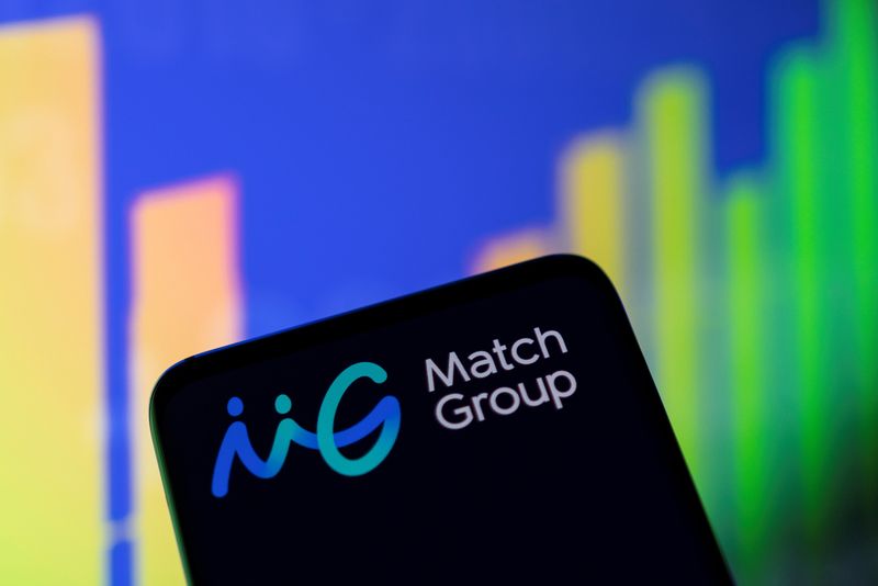 © Reuters. FILE PHOTO: Match Group logo and stock graph are seen in this illustration taken, May 1, 2022. REUTERS/Dado Ruvic/Illustration/File Photo