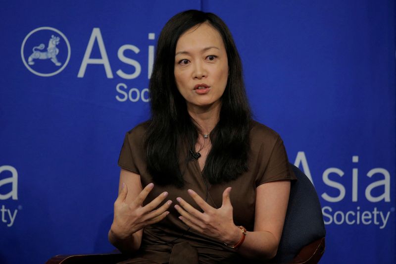 © Reuters. FILE PHOTO: Sue Mi Terry, then director at Bower Group Asia, speaks on a 