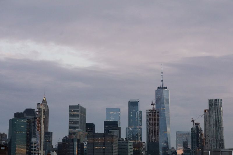 © Reuters. FILE PHOTO: The skyline of lower Manhattan is seen before sunrise in New York City, U.S., July 17, 2019. REUTERS/Brendan McDermid/File Photo