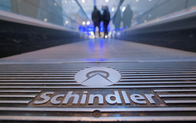 &copy; Reuters. FILE PHOTO: A moving stairway of Swiss elevator maker Schindler is pictured at a mall in Neuss near Duesseldorf, Germany, February 12, 2020. REUTERS/Wolfgang Rattay/File Photo