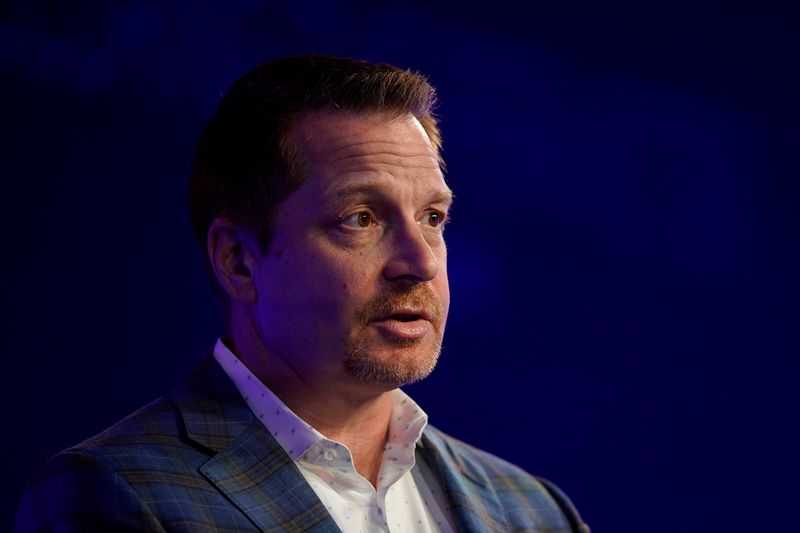 &copy; Reuters. FILE PHOTO: George Kurtz, president CEO and Co-Founder at CrowdStrike speaks at the WSJTECH live conference in Laguna Beach, California, U.S. October 21, 2019.    REUTERS/ Mike Blake/File Photo