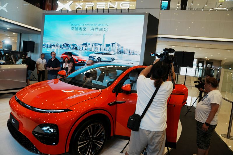 &copy; Reuters. The Xpeng G6 vehicle is displayed during the company's debut ceremony in Hong Kong, China May 17, 2024. REUTERS/Lam Yik/ File Photo