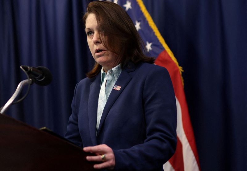 &copy; Reuters. FILE PHOTO: U.S. Secret Service Director Kimberly Cheatle speaks during a news conference to review a U.S. Secret Service National Threat Assessment Center (NTAC) report on "mass attacks in public spaces?, which examines targeted violence from 2016-2020 a