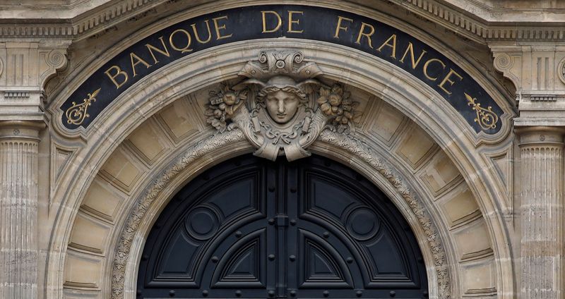 &copy; Reuters. FILE PHOTO: Facade of the Bank of France "Banque de France" headquarters in Paris, France, March 12, 2018.  REUTERS/Charles Platiau/File Photo