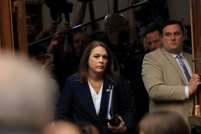 &copy; Reuters. U.S. Secret Service Director Kimberly Cheatle enters a House of Representatives Oversight Committee hearing on the security lapses that allowed an attempted assassination of Republican presidential nominee and former U.S. President Donald Trump, on Capito