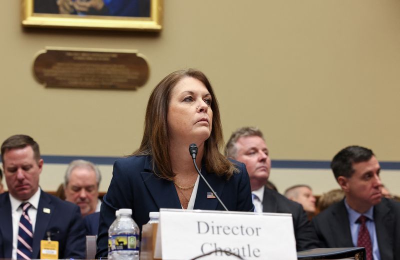 &copy; Reuters. Chefe do Serviço Secreto dos EUA, Kimberly Cheatle, perante comissão do Congresson22/07/2024nREUTERS/Kevin Mohatt