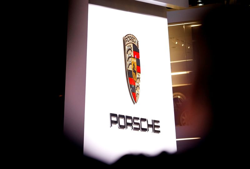 &copy; Reuters. FILE PHOTO: A Porsche logo is displayed at the 89th Geneva International Motor Show in Geneva, Switzerland March 5, 2019.  REUTERS/Pierre Albouy/File photo