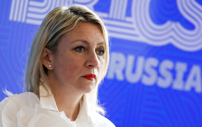 &copy; Reuters. Spokeswoman of Russian Foreign Ministry Maria Zakharova attends a press conference held by Foreign Minister Sergei Lavrov on the sidelines of a meeting of foreign ministers of the BRICS group of nations in the city of Nizhny Novgorod, Russia June 11, 2024