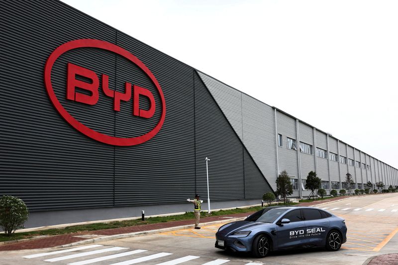 &copy; Reuters. FILE PHOTO: A general view of BYD's first electric vehicle (EV) factory in Southeast Asia, a fast-growing regional EV market, in Rayong, Thailand, July 4, 2024. REUTERS/Chalinee Thirasupa/File Photo