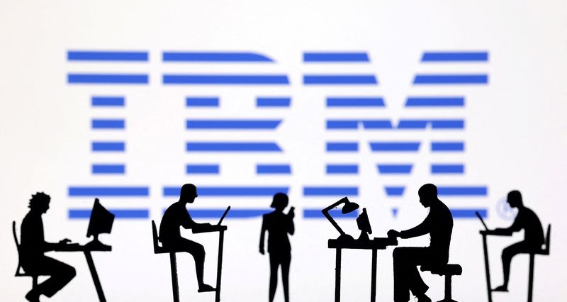 &copy; Reuters. FILE PHOTO: Figurines with computers and smartphones are seen in front of IBM logo in this illustration taken, February 19, 2024. REUTERS/Dado Ruvic/Illustration/File Photo