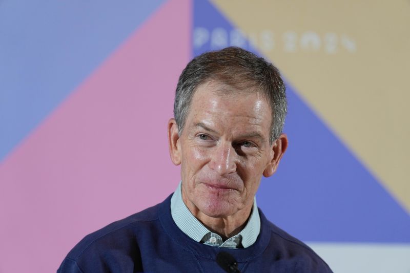 &copy; Reuters. FILE PHOTO: Jul 25, 2024; Paris, FRANCE; Gene Sykes at a press conference during the Paris 2024 Olympic Summer Games. Mandatory Credit: Kirby Lee-USA TODAY Sports/File Photo