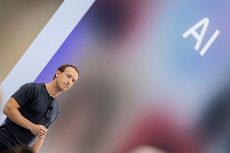 &copy; Reuters. CEO da Meta Mark Zuckerberg durante evento em Menlo Park, Califórnian 27/9/2023    REUTERS/Carlos Barria