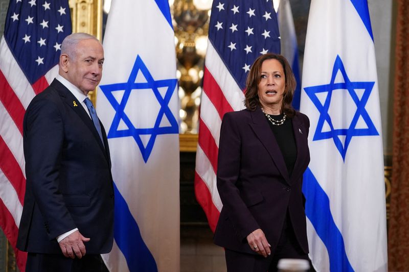 ©Reuters.  On July 25, 2024, US Vice President Kamala Harris met with Israeli Prime Minister Benjamin Netanyahu at the Eisenhower Executive Office Building of the White House in Washington, DC, the United States.