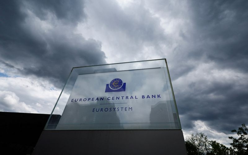 © Reuters. Dark clouds are seen over the building of the European Central Bank (ECB) before the ECB's monetary policy meeting in Frankfurt, Germany, June 6, 2024.    REUTERS/Wolfgang Rattay/File Photo