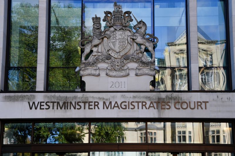 © Reuters. FILE PHOTO: A general view of Westminster Magistrates' Court in London, Britain, October 21, 2021. REUTERS/Toby Melville/File Photo