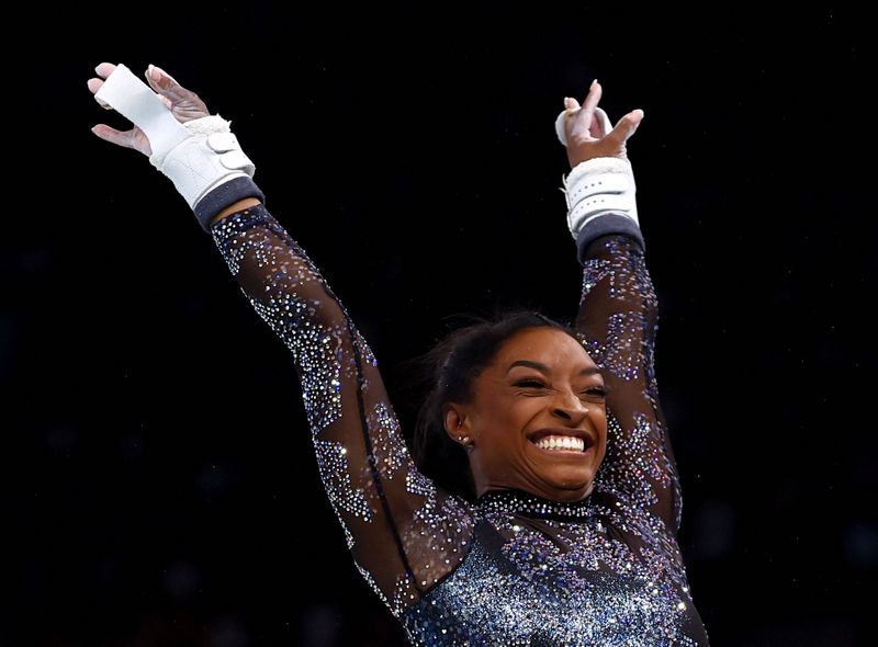 © Reuters. Simone Biles, Bercy Arena, Paris, July 28, 2024. REUTERS/Hannah Mckay