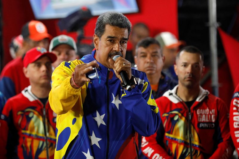 © Reuters. Venezuelan President Nicolas Maduro speaks after the presidential election in Caracas, Venezuela July 29, 2024.  REUTERS/Fausto Torrealba