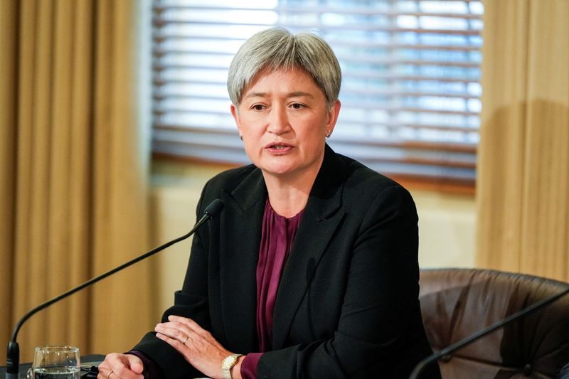 &copy; Reuters. FILE PHOTO: Australia's Foreign Minister Penny Wong speaks during a joint press conference following an Australia and South Korea Foreign and Defence Ministers' Meeting in Melbourne, Australia, May 1, 2024. REUTERS/Asanka Brendon Ratnayake/File Photo