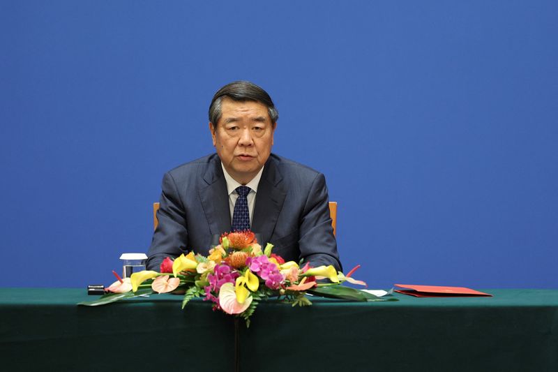 © Reuters. FILE PHOTO: Chinese Vice Premier He Lifeng attends a joint press conference following the 10th China-EU High-Level Economic and Trade Dialogue at the Diaoyutai State Guesthouse in Beijing, China September 25, 2023. REUTERS/Florence Lo/File Photo