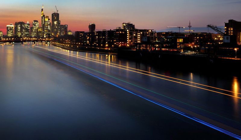 &copy; Reuters. FILE PHOTO: The skyline with the banking district is seen during sunset in Frankfurt, Germany, February 27, 2024.  REUTERS/Kai Pfaffenbach/File Photo