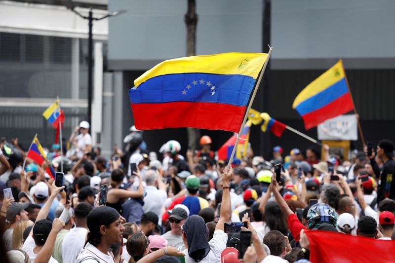 &copy; Reuters. Protesto em Caracas contra resultado da eleição venezuelana de domingon30/07/2024nREUTERS/Leonardo Fernandez Viloria