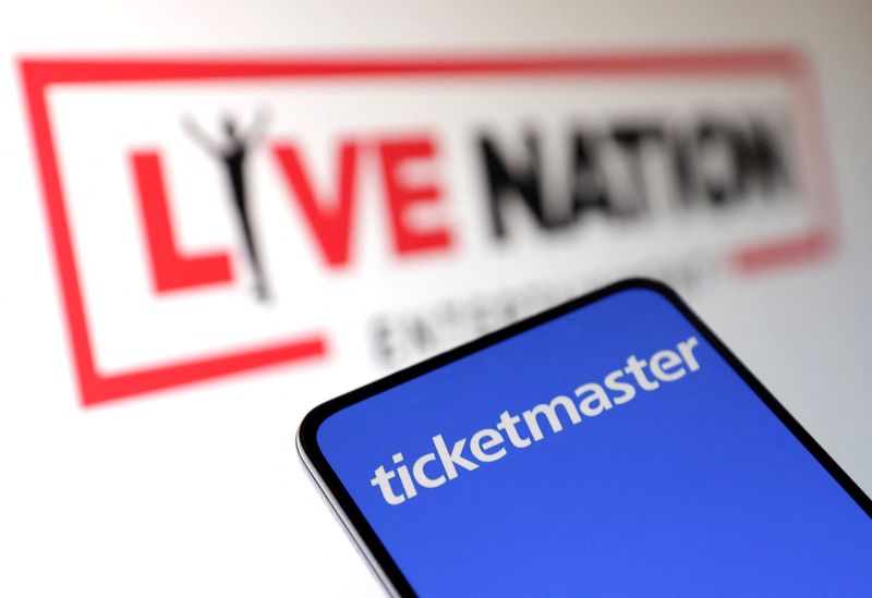 © Reuters. FILE PHOTO: Live Nation Entertainment and Ticketmaster logos are seen in this illustration taken May 23, 2024. REUTERS/Dado Ruvic/Illustration/File Photo