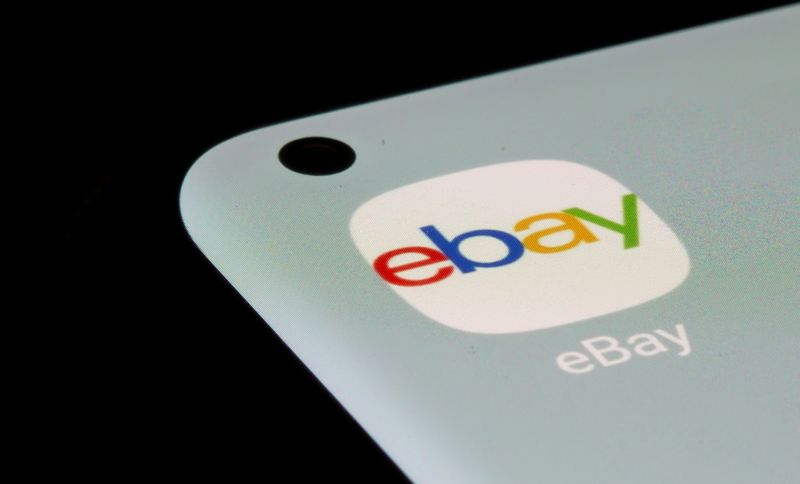 © Reuters. FILE PHOTO: The eBay app is seen on a smartphone in this illustration taken, July 13, 2021. REUTERS/Dado Ruvic/Illustration/File Photo