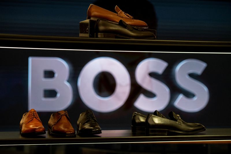 &copy; Reuters. FILE PHOTO: Men's shoes are on display at the Boss store in London, Britain, May 30, 2024. REUTERS/Chris J. Ratcliffe/File Photo