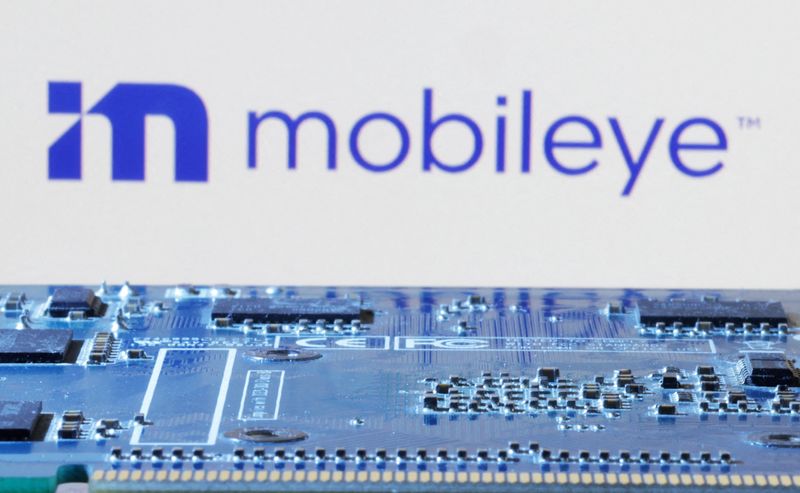 © Reuters. FILE PHOTO: Mobileye logo is seen near computer motherboard in this illustration taken January 8, 2024. REUTERS/Dado Ruvic/Illustration/File Photo