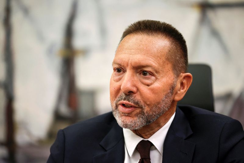 © Reuters. Member of the ECB governing council and Governor of the Bank of Greece, Yannis Stournaras talks during an interview with Reuters in Athens, Greece, October 11, 2023. REUTERS/Louisa Gouliamaki/ File Photo