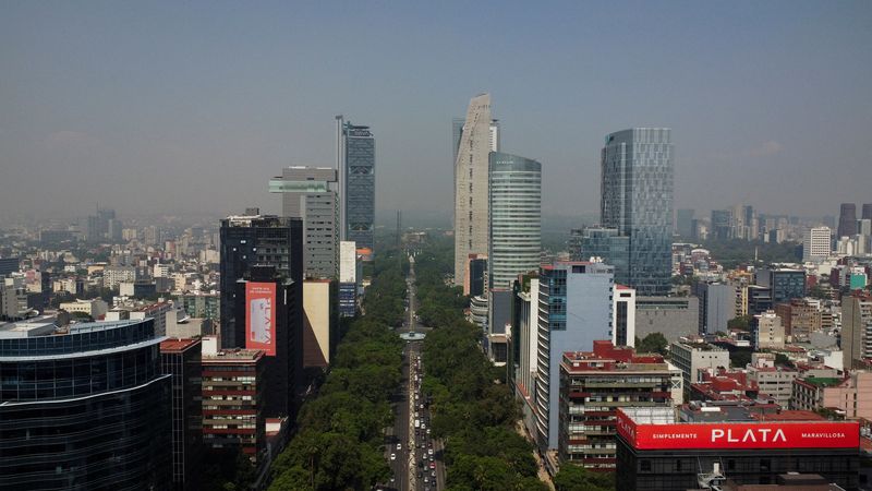 &copy; Reuters. Vista panorâmica da Avenida da Reforma, na Cidade do México, MéxiconMaio, 2024nREUTERS/Raquel Cunha