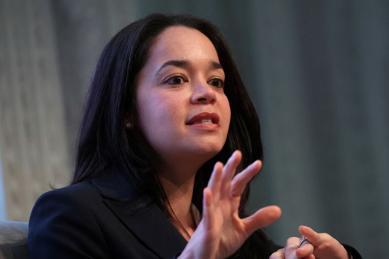 &copy; Reuters. FILE PHOTO: Elizabeth Gonzalez-Sussman, partner at Olshan Frome Wolosky, speaks during the 13D Monitor's Active-Passive Investor Summit in New York City, U.S., October 18, 2022. REUTERS/Brendan McDermid/File Photo